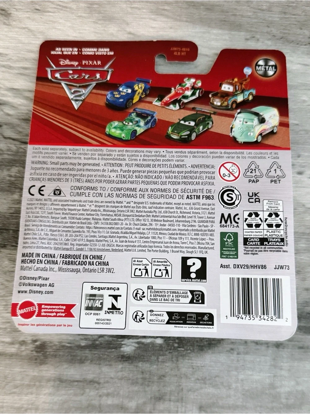Mattel Disney Pixar Cars Memo Rojas Jr. Red, Green, White Die-Cast Car